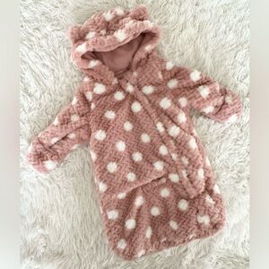 ROTHSCHILD & Co Baby Girls Teddy Car Bag Pink White Polka Dot Size 0-6M